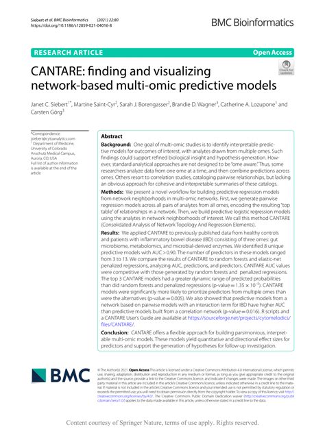 CANTARE: finding and visualizing network.